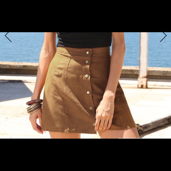 ⬇️💲⬇️NWT Brown Snap Front Skirt - Picture 4 of 6